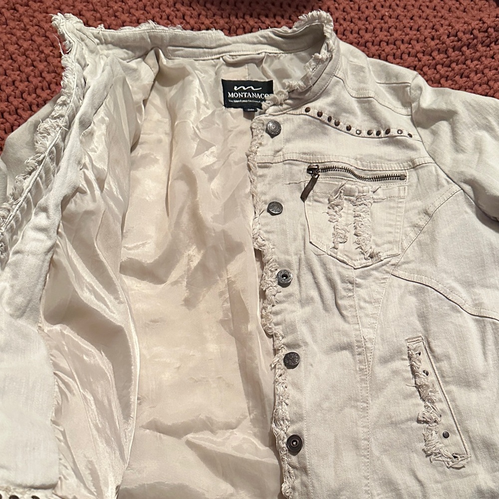 Montanaco Women's Cream Jean Jacket - Picture 8 of 9